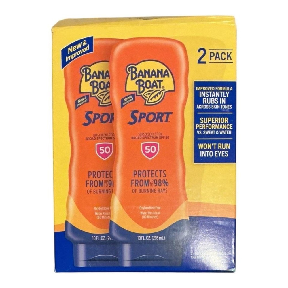 Banana Boat - Sport‎ Sunscreen Lotion SPF 50 (10oz, 2 Pack) - Water Resistant